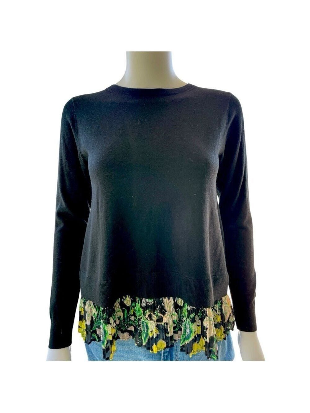 Ralph Lauren Club Monaco Long Sleeve Back Vent Wool Sweater Size XS